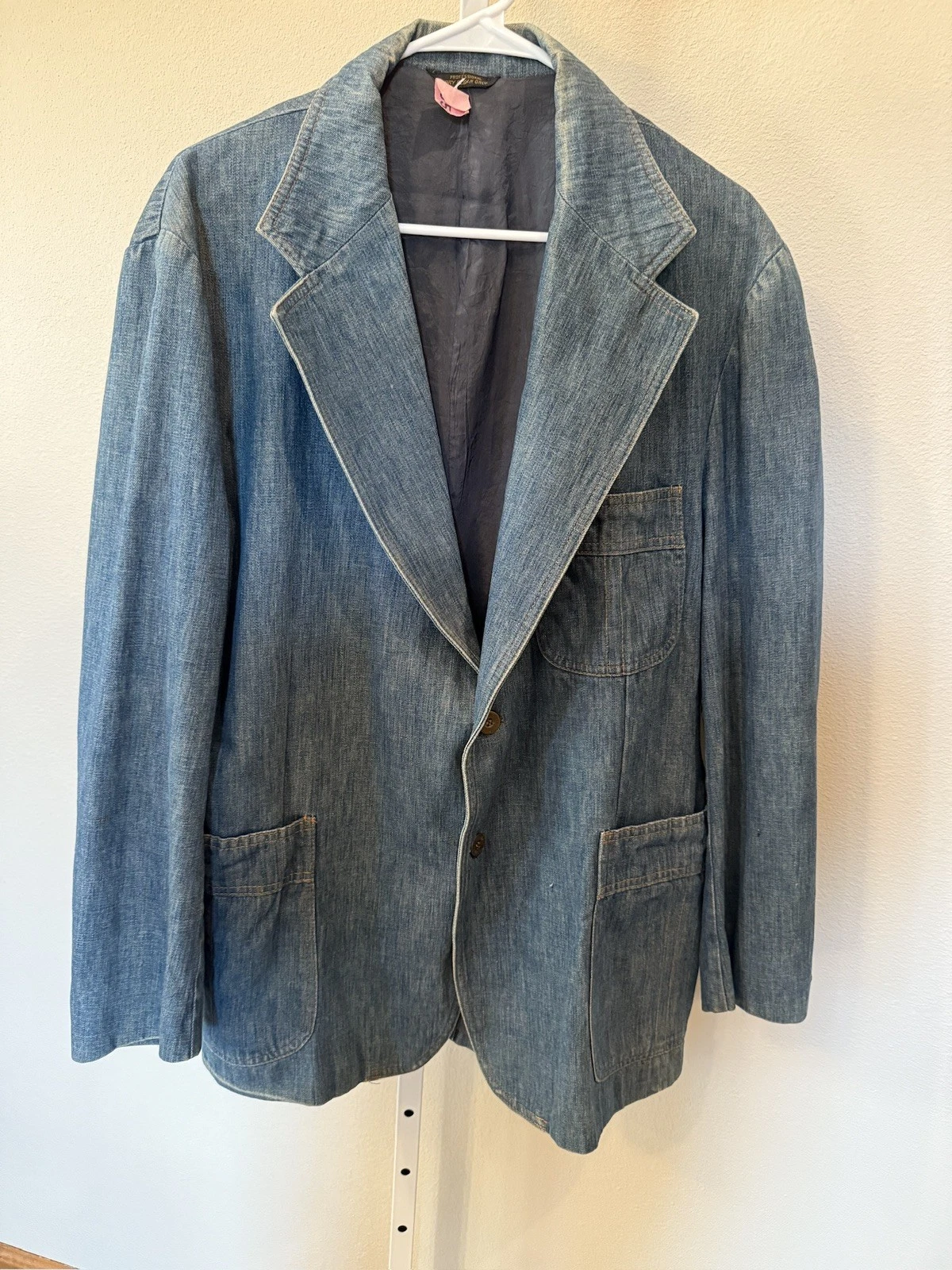 VTG Levis Panatela Mens 46R Denim Western Blazer 70s Retro Jacket