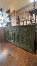 Large Upcycled Victorian/French Sideboard In Vintage Green