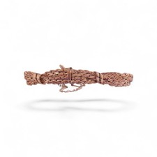 9ct yellow gold heavy knot and twist ladies bracelet .excellent condition 25g