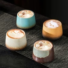 4-Piece Assorted Ceramic Japanese Coffee Mug Set – Handcrafted Vintage