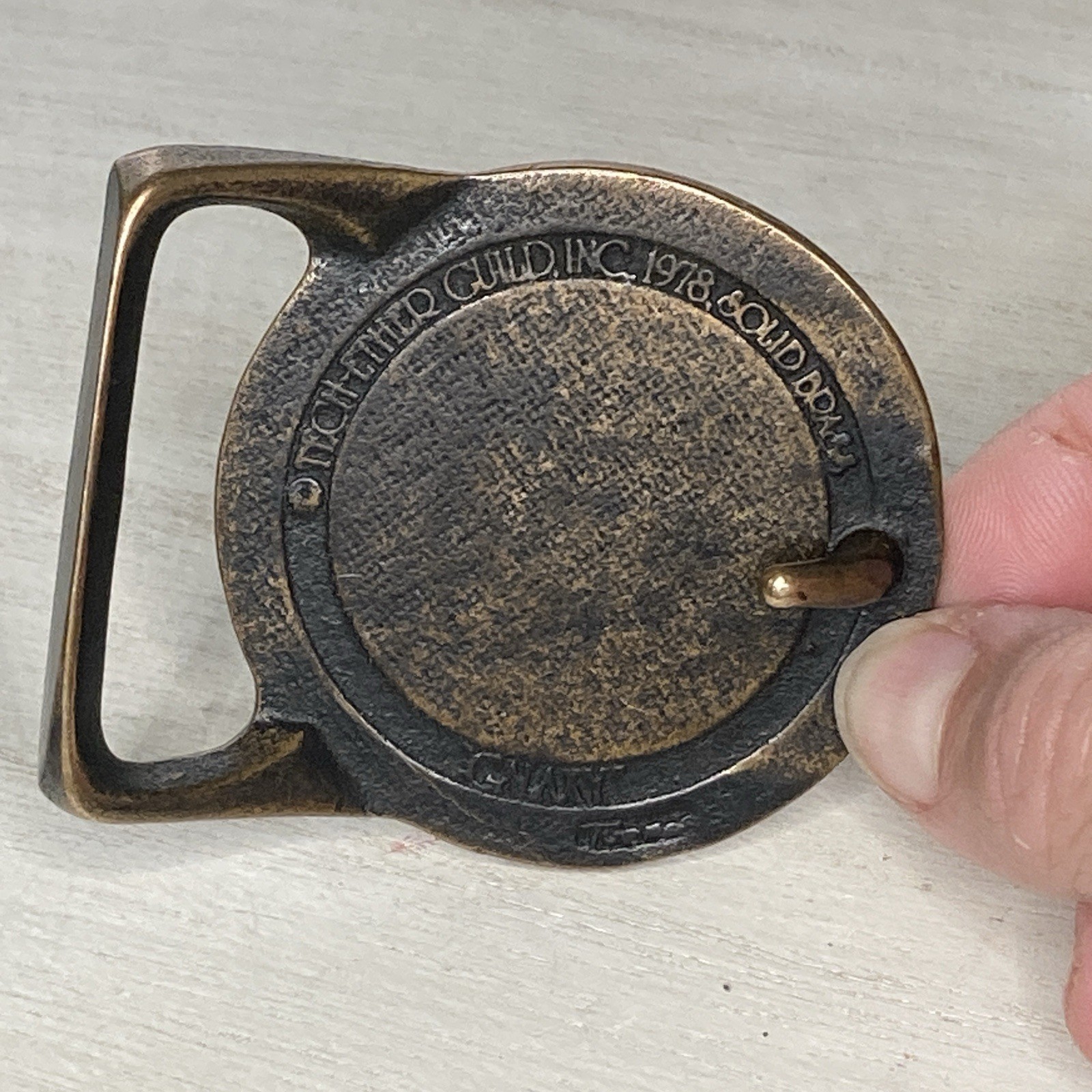 TECH-ETHER GUILD 1978 SOLID BRASS GALAXY BELT BUC… - image 2