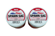 Atlas Non Floating Spawn 6 Sacs Pre-Tied  Trout Fishing Bait RED 62066 -LOT OF 2