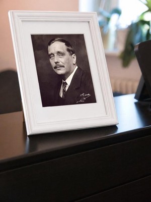 Repro-Autogramm - H. G. Wells - Gerahmt - Science Fiction