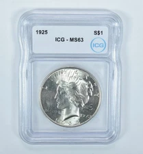 1925 Peace Silver Dollar MS63 ICG