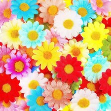 500 Pcs Faux Daisy Flower Heads Silk Artificial Sunflower Heads for Wedding