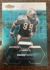 2003 Topps Finest - Jason Taylor #109 Refractor  Game Worn Jersey Patch