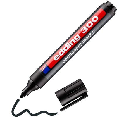 edding 300 Permanentmarker - schwarz - 1 Stift - Rundspitze 1,5-3 mm - wasserfes
