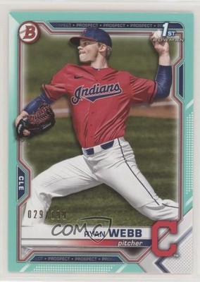 2021 Bowman Draft Aqua 29/199 Ryan Webb #BD-57 s3g