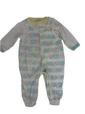 Vintage Carters Romper Baby 3-6 Months Pastel Bunny All Over Print 90s Made USA