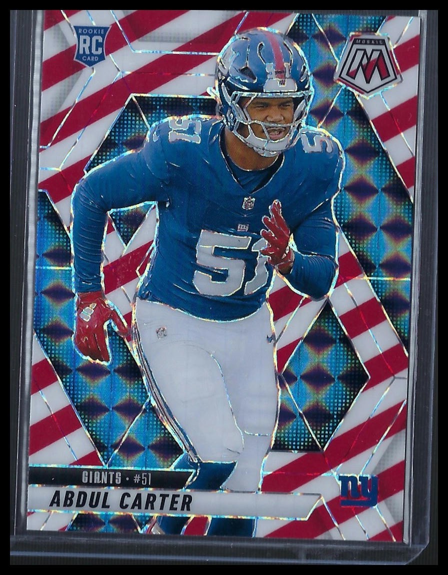 2025 Panini Mosaic #317 Abdul Carter Mosaic Red and White Stripe