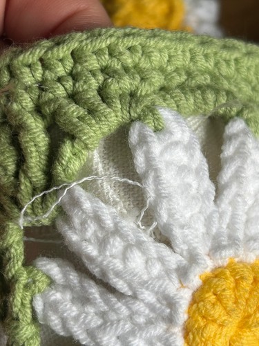 Floral Bag Green Crocheted Handmade Hobo Bag - Picture 7 of 15