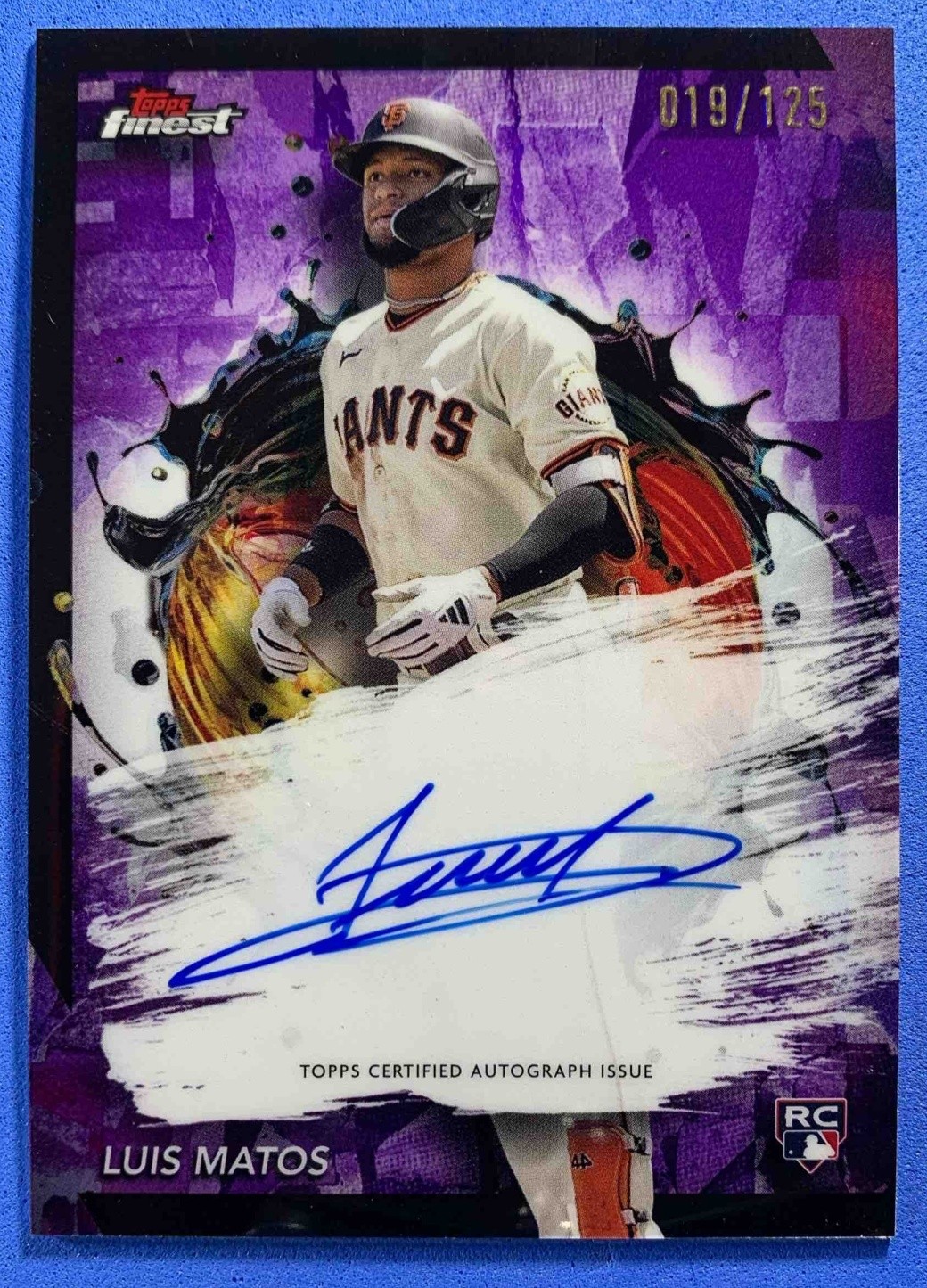 2024 Topps Finest Luis Matos Auto Purple Refractor /125 #FA-LM RC Giants