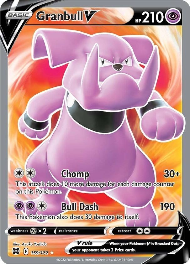 Granbull V - 159/172 - Pokemon Brilliant Stars Sword Shield Full Art Card NM