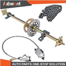 Labwork Go Kart Rear Live Axle Kit, Sprocket Hub Brake Assembly chain Disc