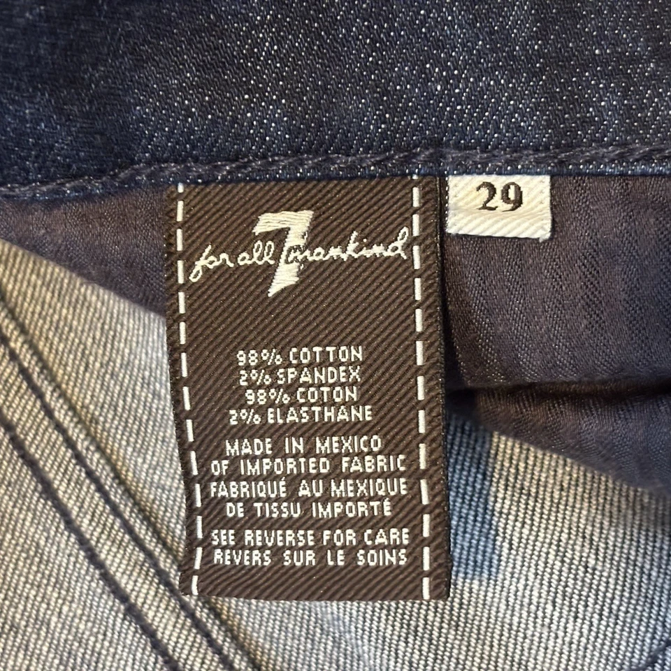 Pantalones de mezclilla Seven 7 For All Mankind para mujer Bootcut azul lavado oscuro talla 29x28 Foto 3 de 4