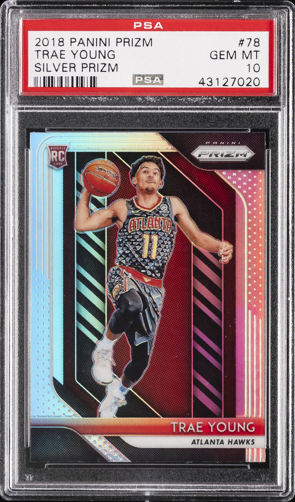2018 PANINI PRIZM SILVER PRIZM #78 TRAE YOUNG ROOKIE RC PSA 10