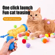 Interactive Cat Toy Launcher – Silent Plush Ball Shooting Gun for Kittens