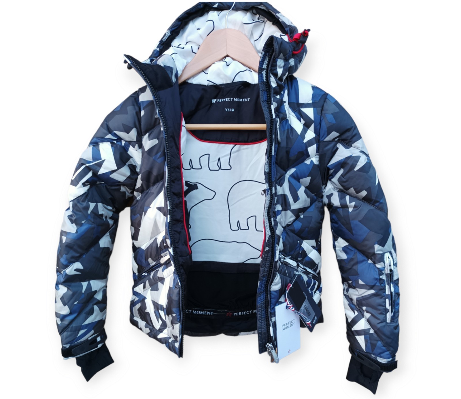 Perfect Moment 6Y Kid's Boys Girls Down Puffer Ski Jacket Blue Camo Age 6 Years image 2