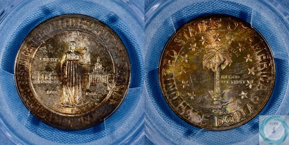 1936-S Columbia Commemorative 50c PCGS MS67 w/CAC - Tab Toner - Image 4 of 4