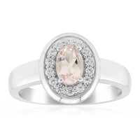 Cavill Morganit Ring 0,4Ct Oval Sterling Silber Zirkon Damen Schmuck