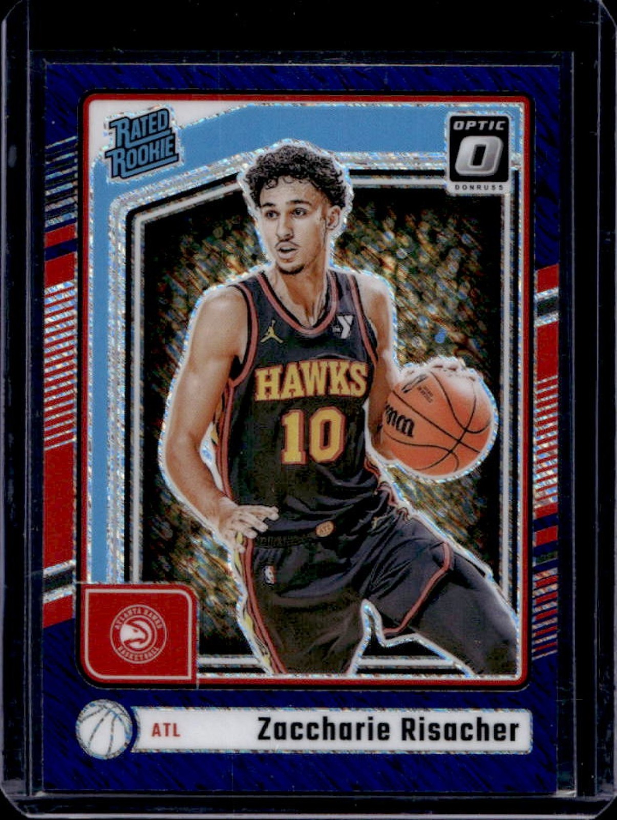 2024-25 Donruss Optic Zaccharie Risacher Rated Rookie Purple Shimmer RC #268