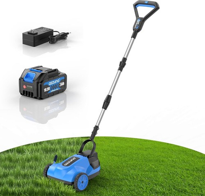 #ad AZZUNO 20V 8quot; Cordless Brushless Lawn Mower with 3.0Ah Battery amp; Height Adjust $90.15