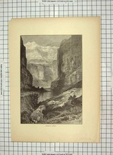 Original Old Antique Print C1880 Marble Canon Cliffs River Colorado America