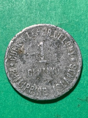 PHILIPPINES CULION LEPER COIN 1913  ONE CENTAVO KM-2  #201 SCARCE