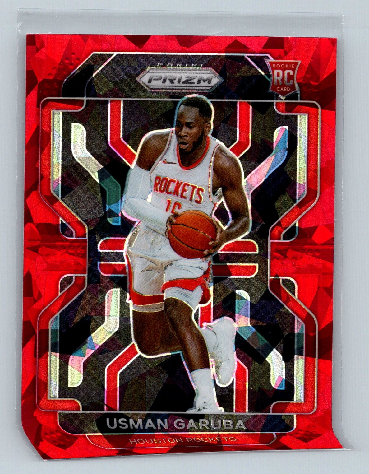 2021-22 Panini Prizm #321 Usman Garuba Red Ice Rookie Houston Rockets