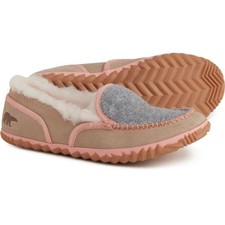 Sorel Womens Tremblant II Slippers Gray Pink Suede Faux Fur Size 10