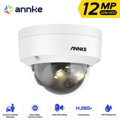ANNKE 12MP PoE IP Security Camera Audio Recording Outdoor Color AI Human Detect