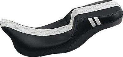 Le Pera White Double Diamond Outcast DLL 2up Seat Harley Road King 08-22