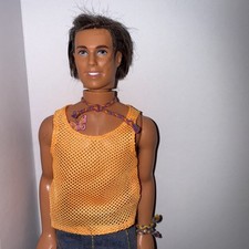 Butterfly Art Barbie s Friend Ken 22995 IOB 1998 Tattoos Banned C265