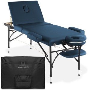 OPEN BOX - Portable Massage Table - Tri-Fold, Aluminum Legs, Case - Blue