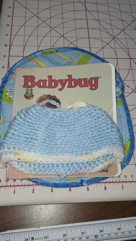 Blue Baby Hat, Baby Bib, And Baby bug Lot