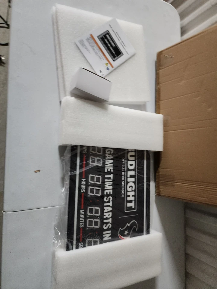 Bud Light Beer Houston Texas Nfl Football Metal Beer Sign Game Day Countdown Led - Image 3 of 4