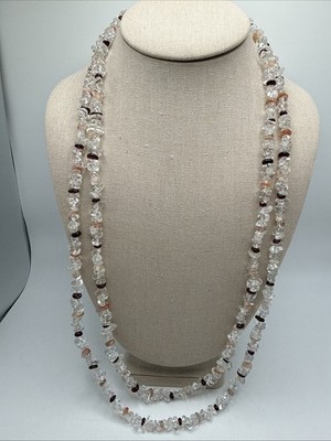 Jay King Clear & Fire Quartz Sterling Silver Long 60  Necklace