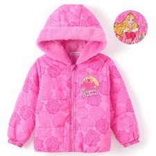 Disney Princess Aurora Pink Hooded Puffer Coat 4T Girls Elegant Dreamer Jacket