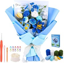 Crochet Kit, Flower Bouquet Crochet Kit for Beginners, Crochet Bouquet Kit Ro...