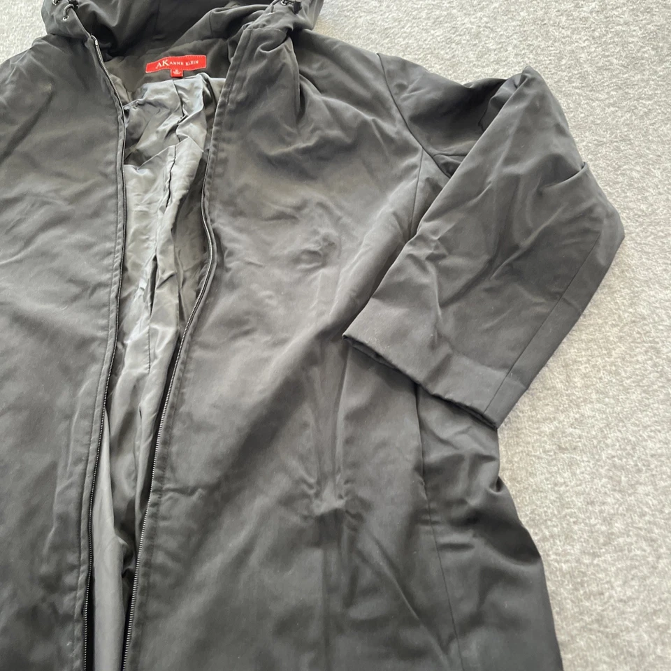 Anne Klein Black Women Waterproof Hooded Light Jacket Size XL Nylon - Image 4 of 4