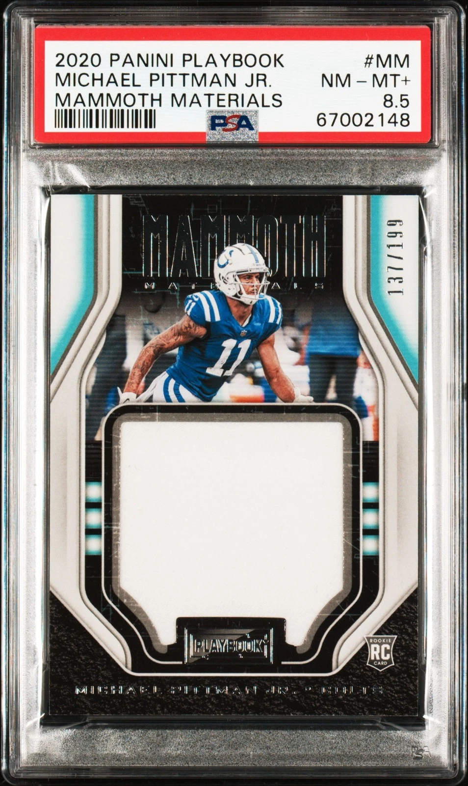 Michael Pittman Jr. Panini Playbook Mammoth Materials #MM Base