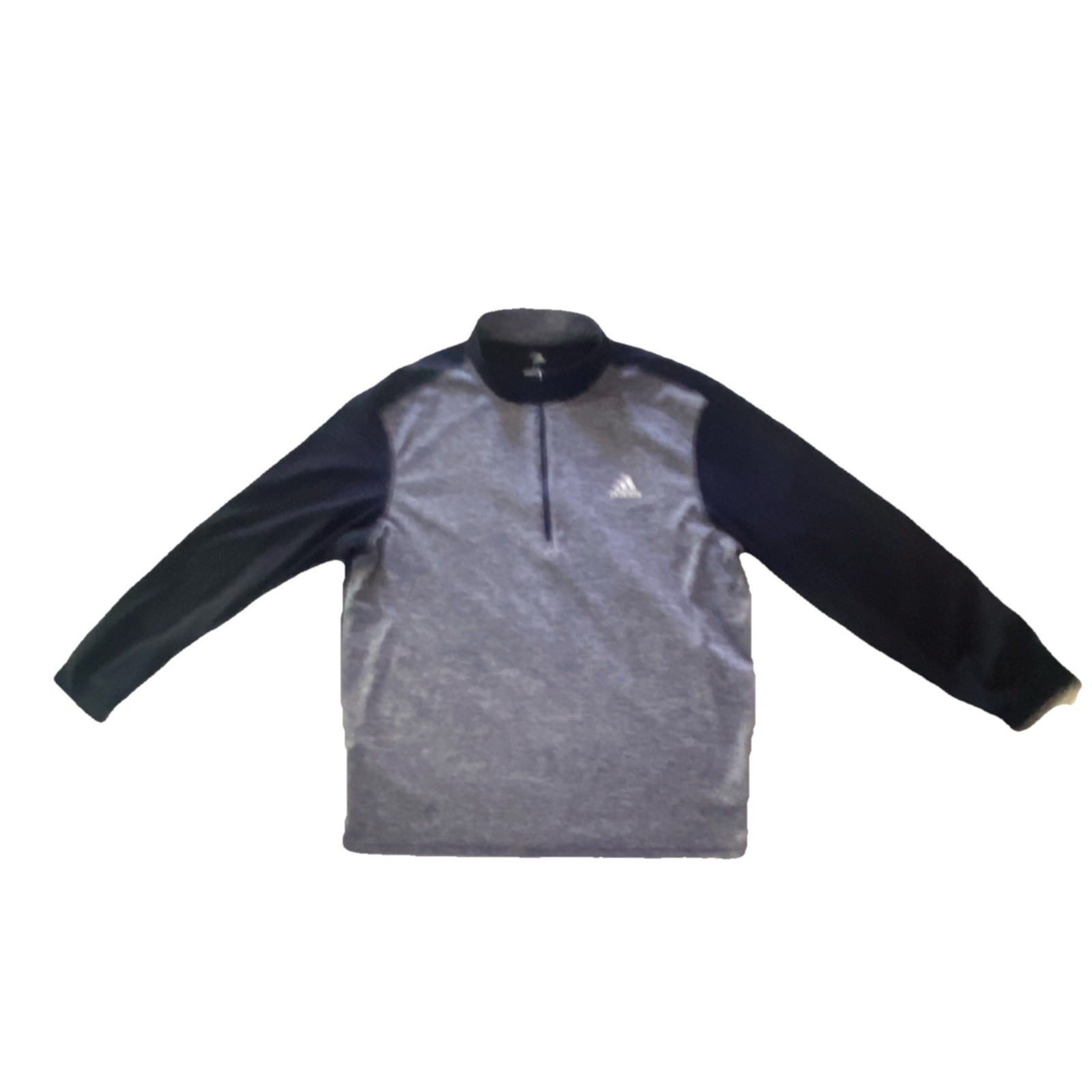 Polo Shirt Long Sleeve 1/4 Zip Gray Navy Men's Size L