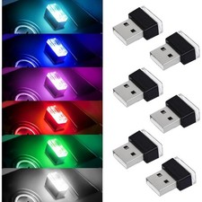 USB Car Interior LED Atmosphere Lamp Kit, 6 Color Portable Auto Ambient Night