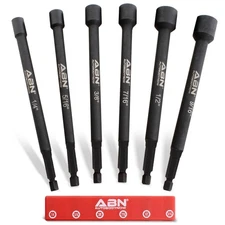 ABN Impact Nut Driver Bits Extended Magnetic Sockets, 1/4 IN Shank