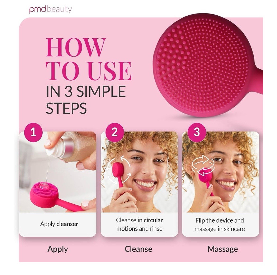 PMD Clean Mini - Smart Facial Cleansing Device with Silicone Brush & Anti-Aging