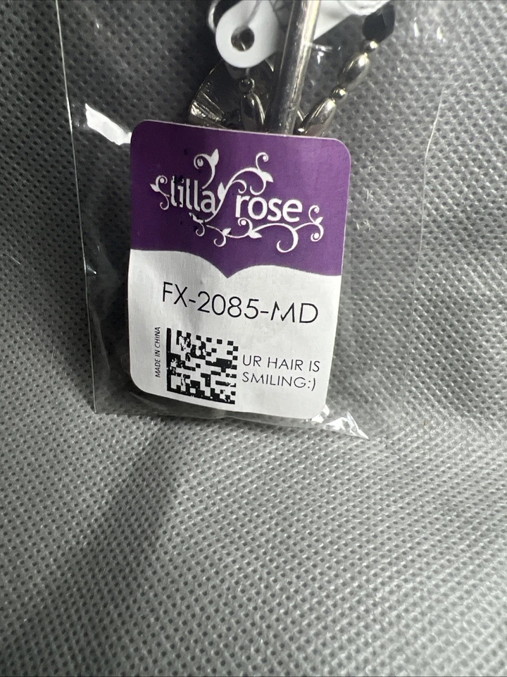 Clip de pelo Lilla Rose Flexi abatible cola de caballo tono plateado caballo negro cuentas nuevo Y2K Foto 3 de 3