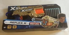 Zuru X Shot Gold Royale Edition Reflex 6 Shoots 90 FT w 16 Total Darts NEW