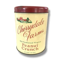 1950S VINTAGE CHERRYDALE FARMS OLD FASHIONED VIRGINIA PEANUT CRUNCH 1# TIN CAN