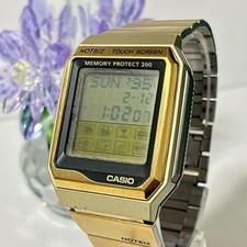 Casio VDB-2000 Data Bank Vintage Gold Watch, 16.5cm, Works, from Japan