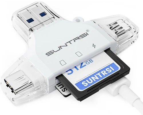 SD/Micro SD Card Reader for iPhone/ipad/Android/Mac/Computer, Compatible W/ TF